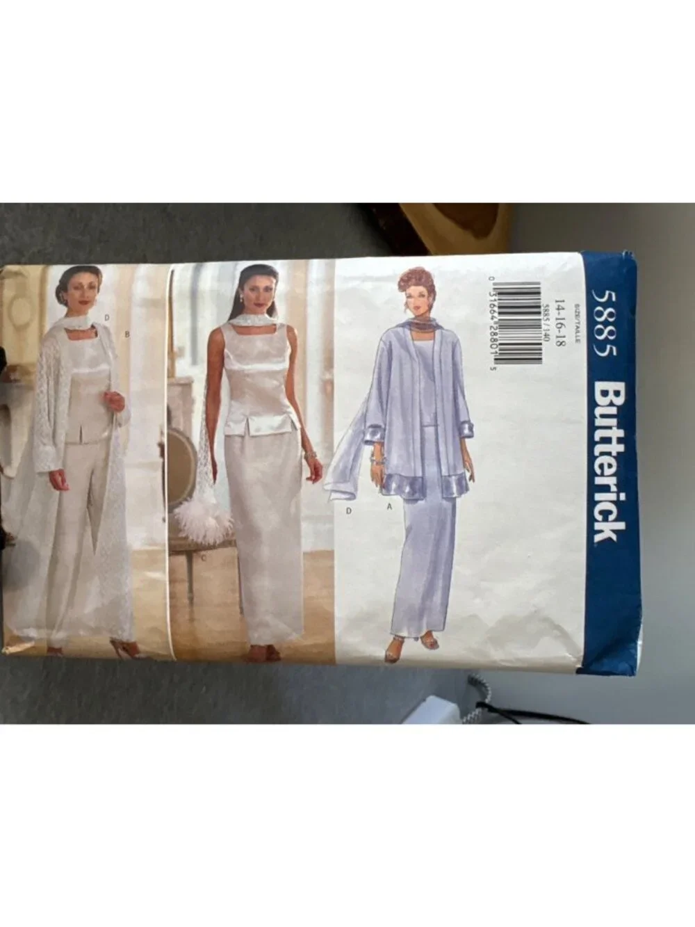 Butterick 5885 Sewing Pattern Duster Shirt Skirt Pant Size 14 16 18 Uncut 1998